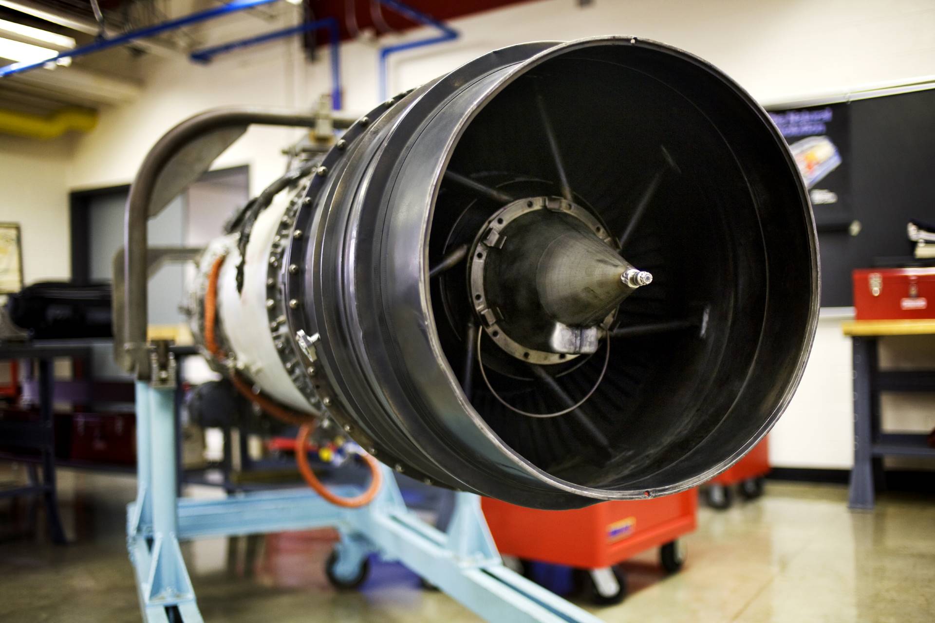 Close-up Of Aircraft Engine In Aerospace Industry Aerospace Manufacturing Automation Solutions